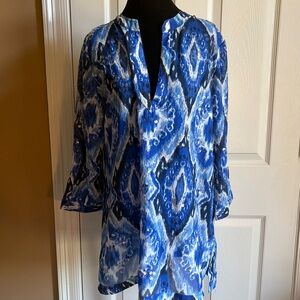 CHICO’s Sequin Bold Print Blouse
